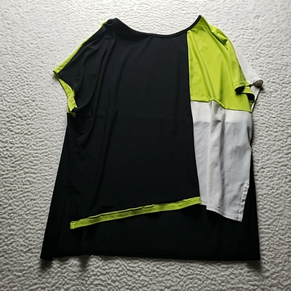 Joseph Ribkoff Blouse Womens 10 Multicolor Colorblock Boat Neck Short Dolman Top